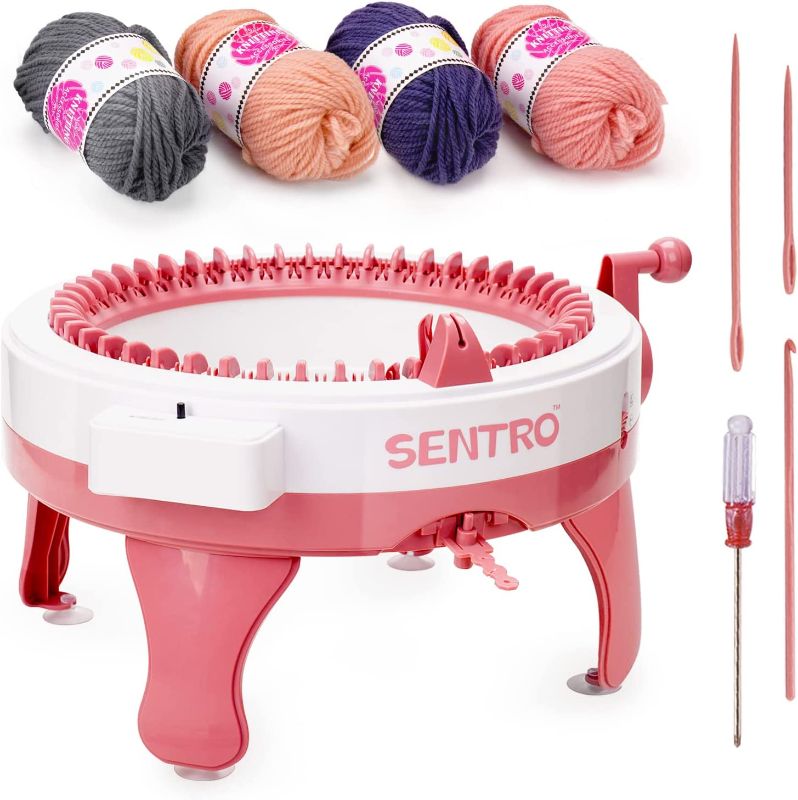 Photo 1 of Knitting Machine,Knitting Machine 48 Needles with Row Counter Adults/Child,Intelligent Loom Circular Knitting Machine,Knitting Board Rotary Double Knitting Machine kit (48K)
