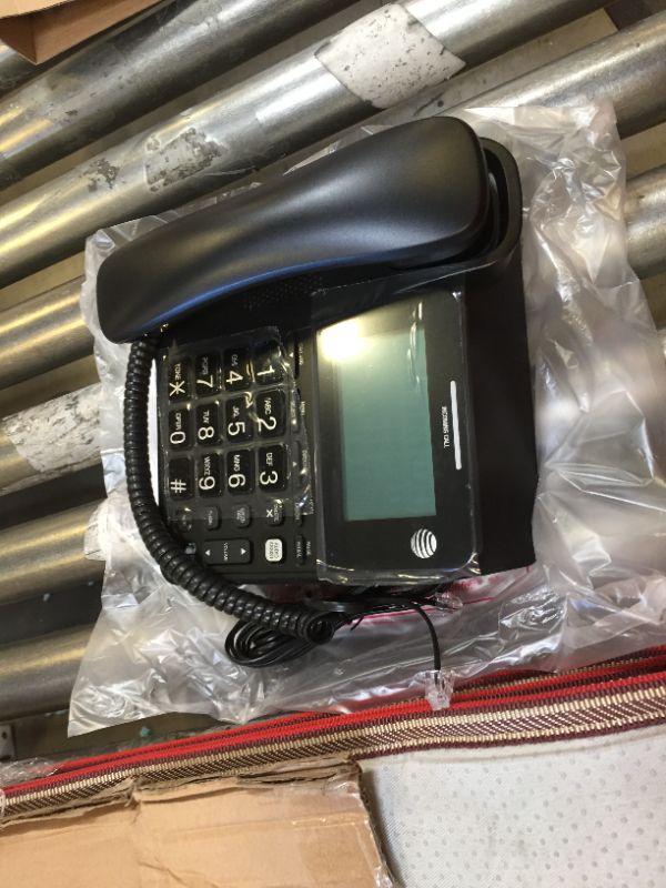 Photo 2 of AT&T CD4930 Corded Phone with Digital Answering System and Caller ID, Extra-Large Tilt Display & Buttons, Black
