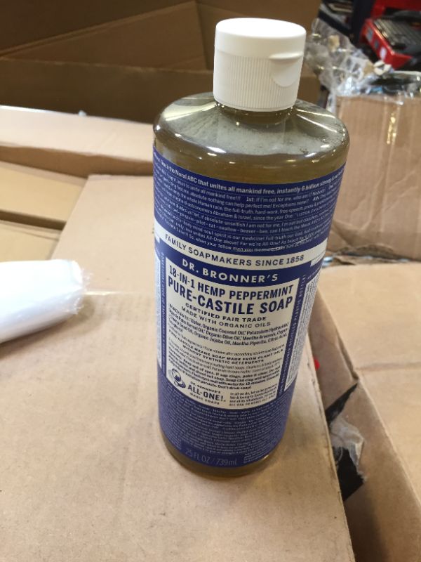 Photo 2 of Dr. Bronner's Dr. Bronner Hemp Peppermint Pure Castile Oil Made with Organic Oils Certified - 25 Oz, 1count Peppermint 25 Fl Oz (Pack of 1)