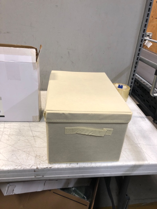 Photo 1 of storage baskets with covers 4 packs tan