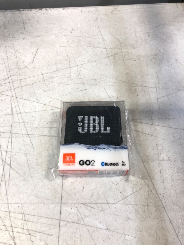 Photo 2 of JBL GO2 - Waterproof Ultra-Portable Bluetooth Speaker - Black & Go 3: Portable Speaker with Bluetooth, Builtin Battery, Waterproof and Dustproof Feature Blue JBLGO3BLUAM Black Speaker + Portable Speaker