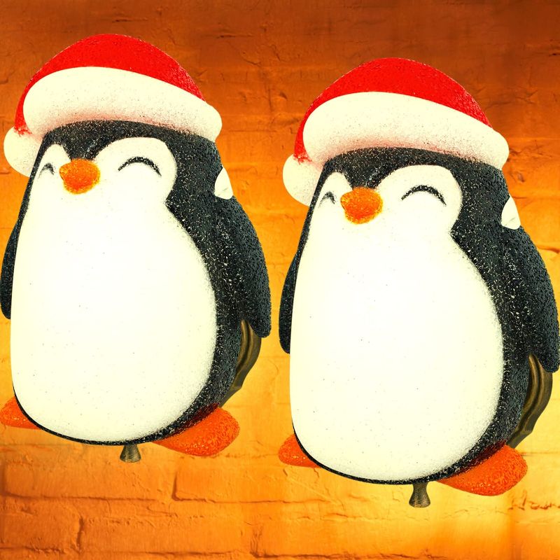 Photo 1 of 2 Pack Christmas Porch Light Cover,Penguin Outdoor Light Cover,Christmas Holiday Decoration Light Covers for Outdoor Garage Lights,Large Light Fixtures Decor
