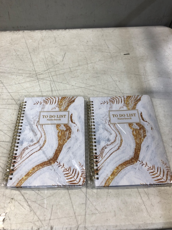 Photo 2 of 2 To Do List Notebook Daily Planner Undated Schedule Food Fitness Gratitude Journal Notepad Marble Hard Cover 8.5 x 5.9" Organize