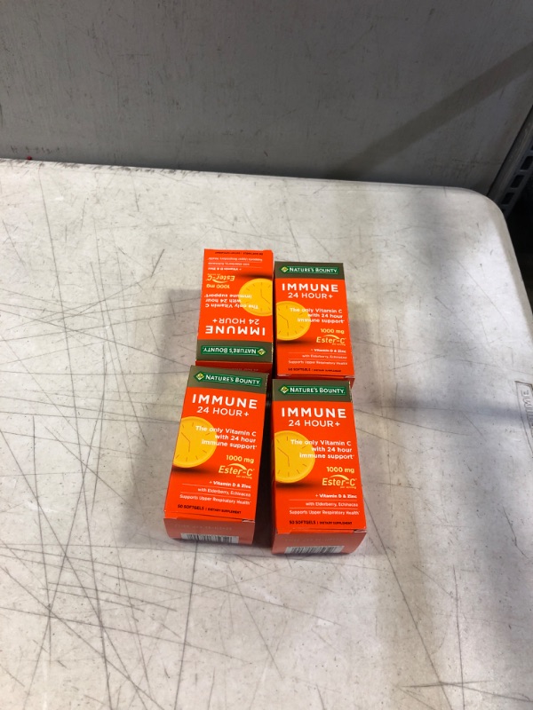 Photo 2 of Nature's Bounty Immune 24 Hour +, The only Vitamin C with 24 Hour Immune Support from Ester C, Rapid Release Softgels, 50 Count EXP AUG 2023 (4 bottles)