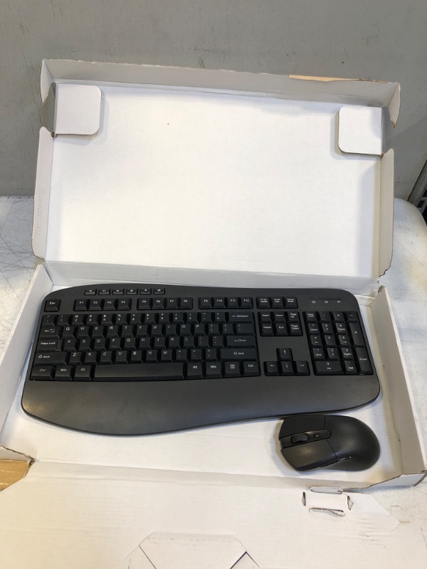 Photo 2 of Nulea Ergonomic Keyboard and Mouse Wireless Combo?Full-Sized 2.4GHz Wireless Keyboard with Comfortable Palm Rest?6 Multimedia Shortcuts & 3 Adjustable DPI Mouse for Windows/Mac OS