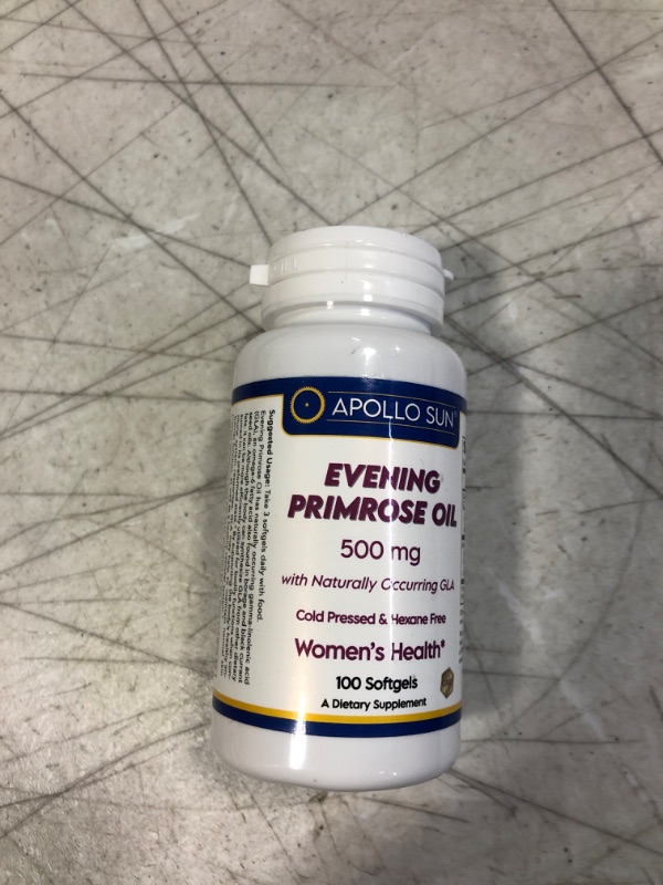 Photo 3 of APOLLO SUN Evening Primrose Oil 500mg EPO Supplement (100 Softgels)