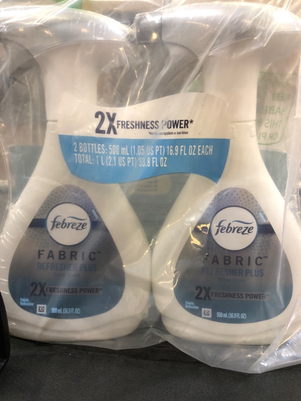 Photo 2 of Febreze Odor-Fighting Fabric Refresher PLUS Clean Scent, 16.9 oz. Spray, Pack of 2