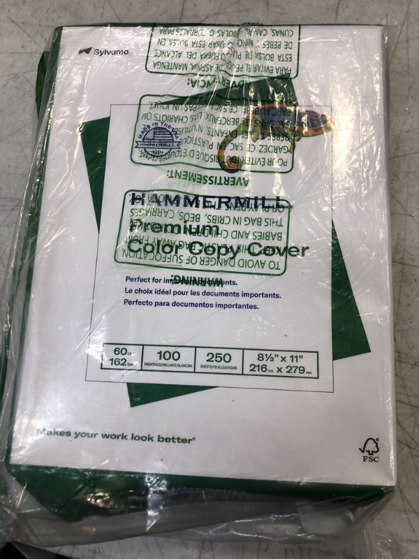 Photo 2 of Hammermill, 122549, Premium Color Copy Cover, 100 Bright, 60lb, 8.5 x 11, 250/Pack, Sold As 1 Pack