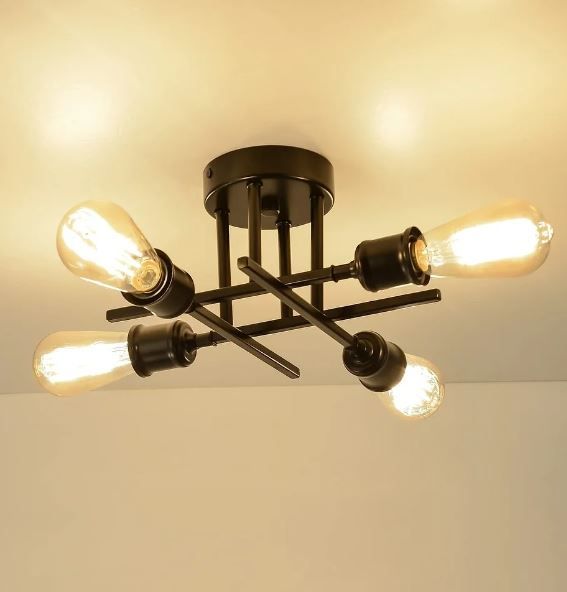 Photo 1 of 4 Light Semi Flush Mount Ceiling Light Fixture