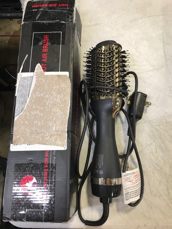 Photo 2 of Hair Dryer Brush Blow Dryer Brush in One, Hair Dryer and Styler Volumizer Professional 4 in 1 Hot Air Brush, Negative Ion Anti-Frizz Blowout Hair Dryer Brush for Drying, Straightening, Curling, Salon Gold
