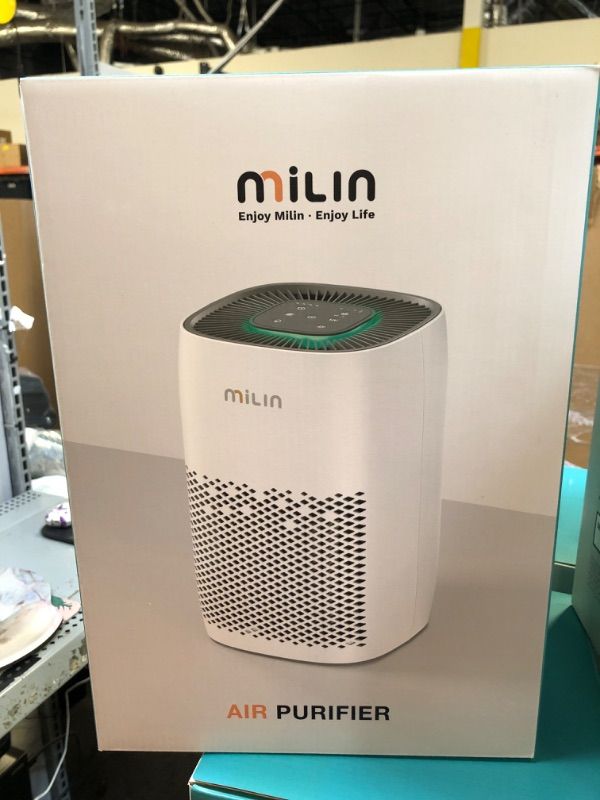 Photo 2 of MILIN Air Purifier for Home with UV Light & True H13 HEPA Filter, 825 Sq Ft Coverage Odor Eliminator, 99.97% Remove, 3 Fan Speed, 8H Timer, Child Lock