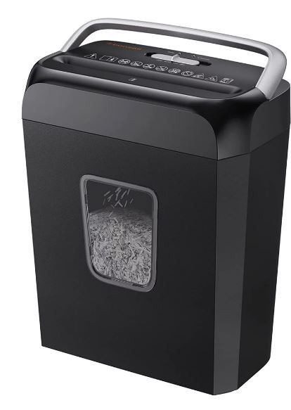 Photo 1 of Bonsaii 6-Sheet Cross Cut Paper Shredder Home Office Use Shredder with Handle 