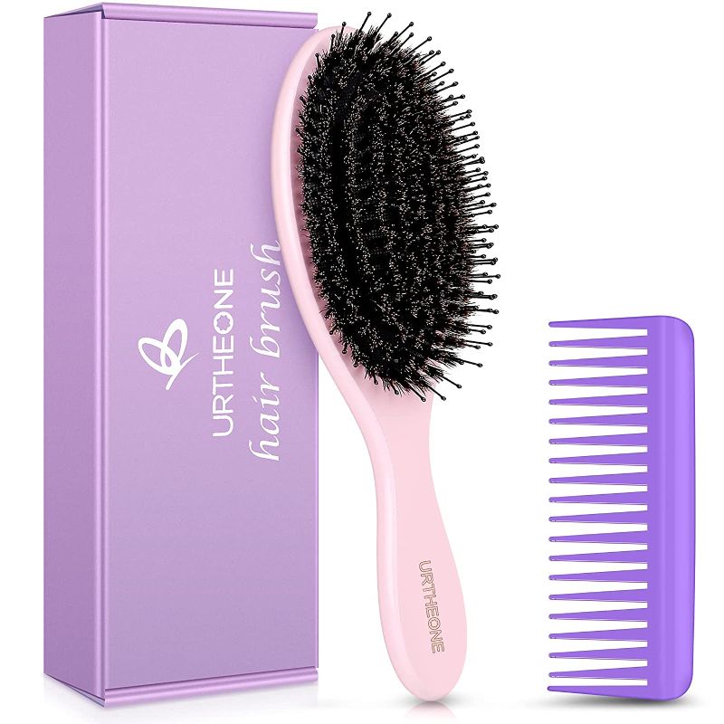 Photo 1 of 
Hair Brush Boar Bristle Hair Brushes for Women Men Kids, Detangler Hair Brush for Curly Thick Fine Natural Long Short Dry Hair?No Pulling,Add Shine Texture PINK