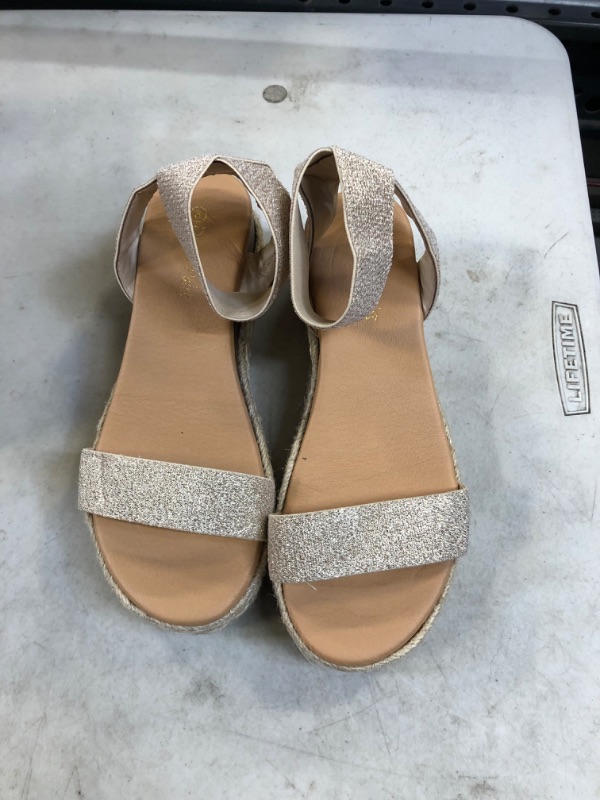 Photo 1 of dream pairs wedge sandals with glitter straps size 8