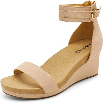 Photo 1 of DREAM PAIRS Women's Open Toe Buckle Ankle Strap Platform Wedge Sandals
9.5