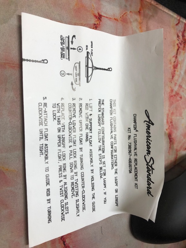 Photo 2 of AMERICAN STANDARD champion flus valve replacement kit