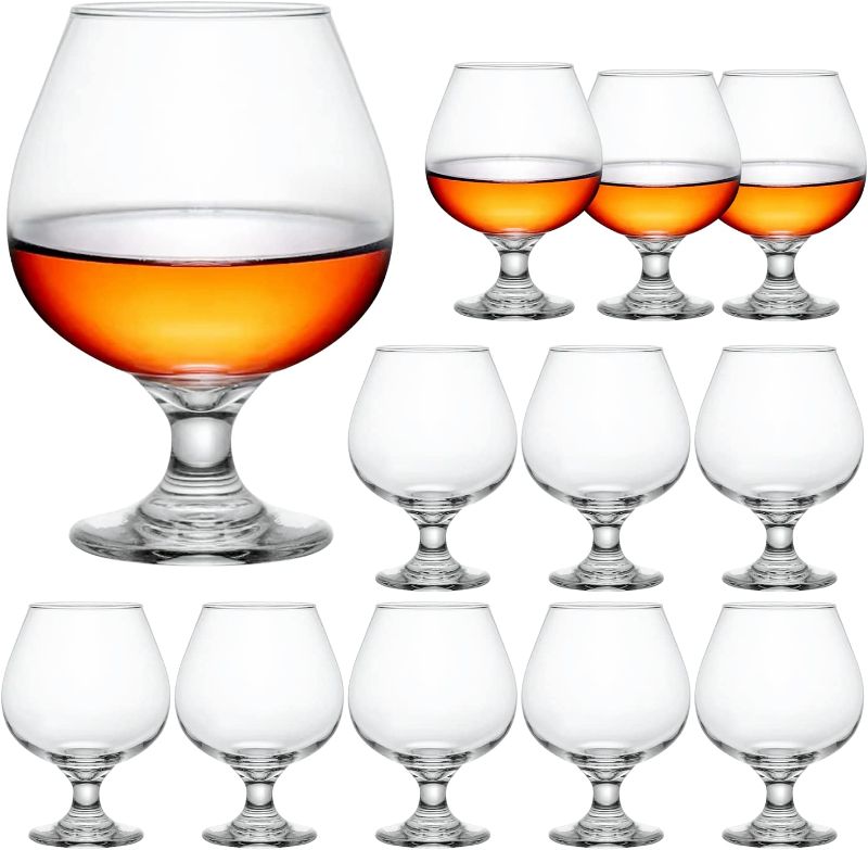 Photo 1 of 16 OZ Brandy Snifter,Clear Short Stemmed Wine Glasses Set of 12,Premium Crystal Brandy Snifters Brandy Bowl Cognac Glasses for Spirit,Bourbon,Drinking and Tasting