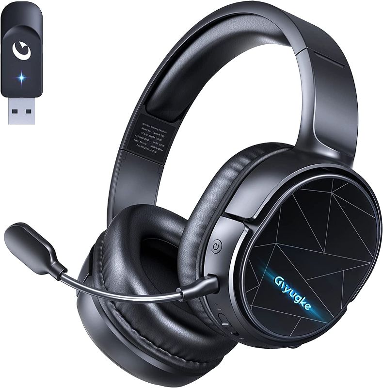 Photo 1 of Gvyugke 2.4GHz Wireless Gaming Headset for PS4, PS5, PC, Nintendo Switch, Bluetooth 5.2 Gaming Headphones with Mic for Mobile Device, Noise Canceling, Bass Surround, 50mm Driver, 40H Battery
