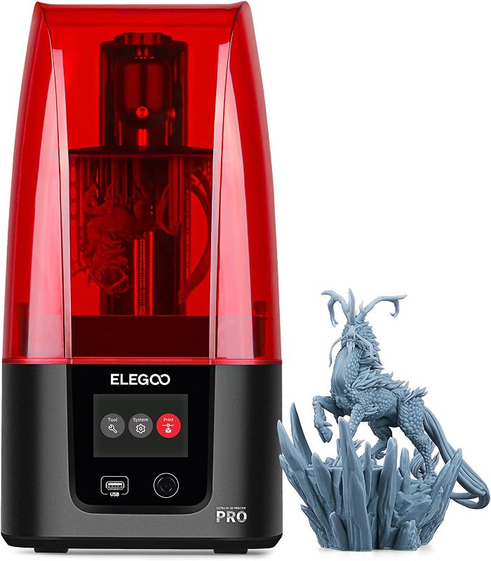 Photo 1 of ELEGOO Resin 3D Printer, Mars 3 Pro MSLA 3D Printer with 6.6-Inch Ultra 4K Monochrome LCD, Print Size of 143.43×89.6×175mm³/5.647×3.52×6.8in³ and Replaceable Activated-Carbon
