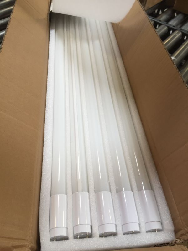 Photo 2 of 20 Pack 4FT LED T8 Hybrid Type A+B Light Tube, 18W, Plug & Play or Ballast Bypass, Single-Ended OR Double-Ended, 5000K, 2400lm, Frosted Cover, T8 T10 T12 for G13, , 120-277V, UL Listed 4 Ft | 5000k