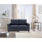 Photo 1 of 60 in. Modern Pu Leather Upholstered Love Seat with Armrest, Suitable for Living Room of Small Space Apartment Dormitory
