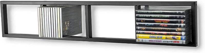 Photo 1 of YouHaveSpace CD DVD Storage Shelf for Wall, 34 Inch Cube Storage Media Shelf and Video Game Organizer, Metal Black Wall Shelf
 HARDWARE NOT INCLUDED!!!