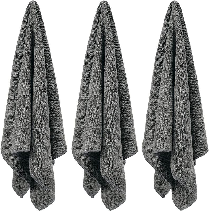 Photo 1 of 4 Pack of Bleach Proof Towels Microfiber Absorbent Salon Towels Bleach Resistant Salon Hand Towels for Gym, Bath, Spa, Shaving, Shampoo, Home Hair Drying, 16 x 28 Inches (Gray)
