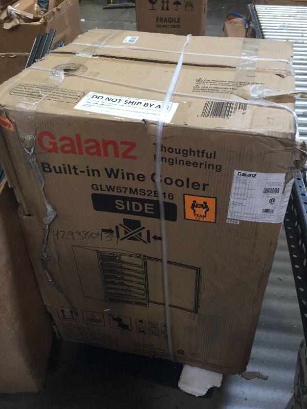 Photo 1 of Galanz GLW57MS2B16 47 Bottle Built in Wine Refrigerator, Digital Temperature Control, White LED Interior Lighting, 5.7 Cu. Ft., Stainless Steel 47 Bottles Stainless Steel