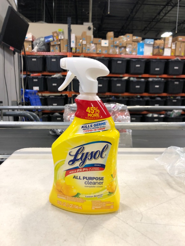 Photo 2 of Lysol All-Purpose Cleaner, Sanitizing and Disinfecting Spray, To Clean and Deodorize, Lemon Breeze Scent, 32oz