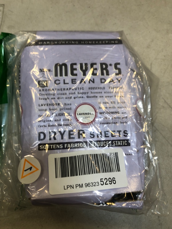 Photo 2 of Mrs. Meyer's Dryer Sheets, Fabric Softener, Reduces Static, Infused with Essential Oils, Lavender, 80 Count