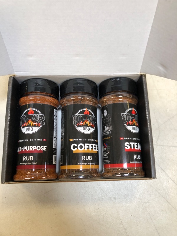 Photo 2 of 10-42 Steak Seasoning Gift Set - 3 Premium Flavors : All Purpose, Steak, Coffee Rub | Gourmet Meat Seasoning Dry Rub | Barbecue Spices and Seasonings Variety Pack | Grill Gifts | 0 Calorie, No MSG