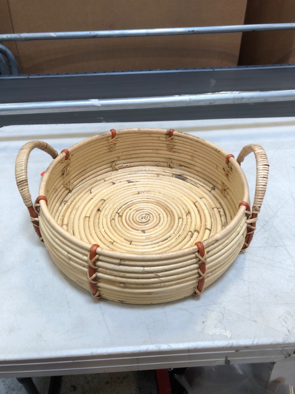 Photo 1 of 14" x 5.5" Round Rattan Tray - Opalhouse designed with Jungalow
