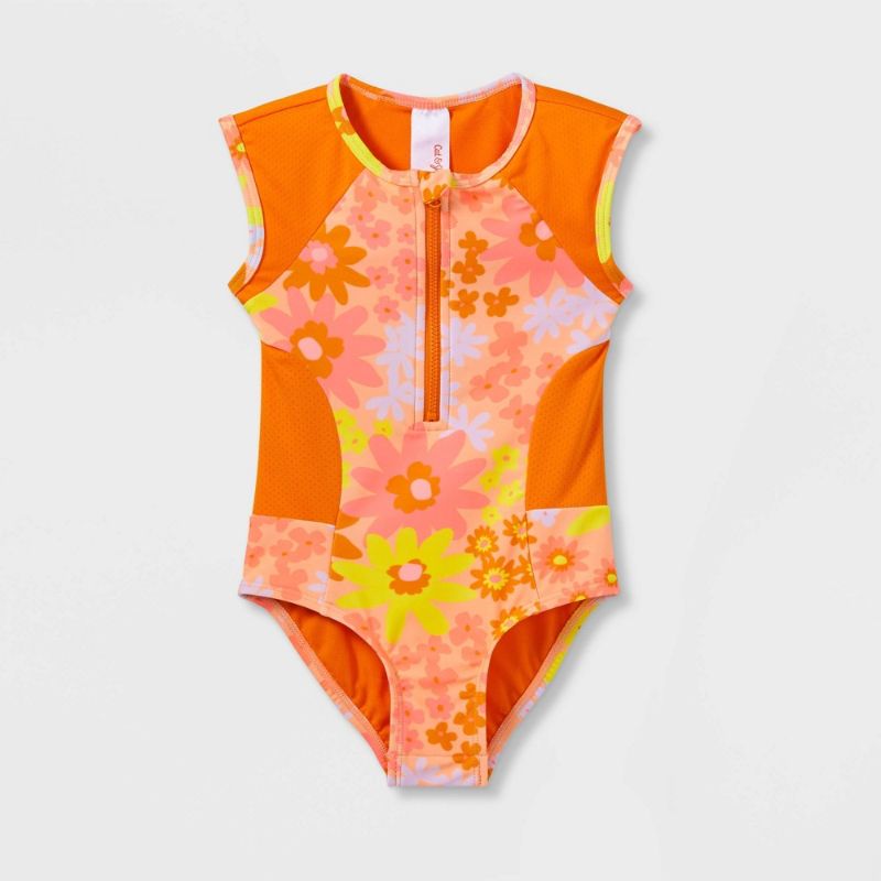 Photo 1 of Baby Girls' Floral Print One Piece Swimsuit - Cat & Jack™ 18M
