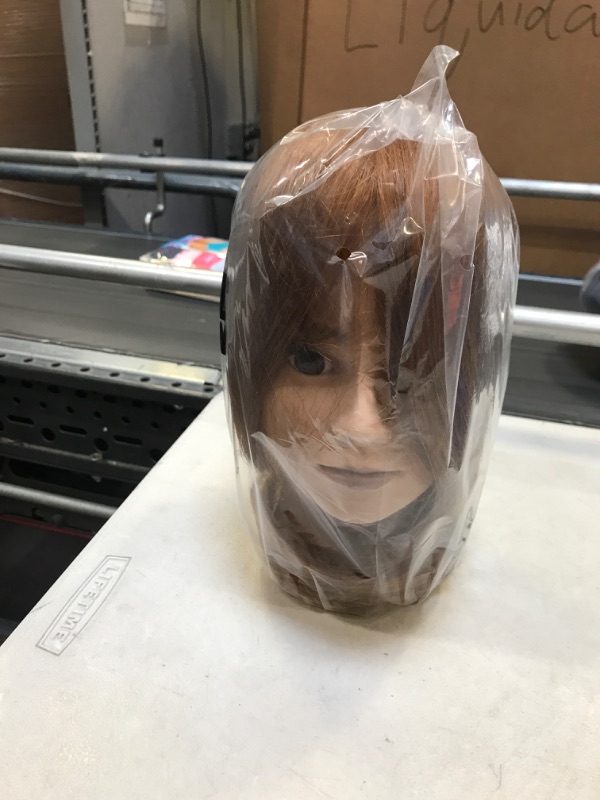 Photo 3 of 100% Human Hair Mannequin Head For Braiding Manikin Head For Hairdresser Professional Cosmetology Mannequin Head With Human Hair Auburn Brown 16 Inches (Not Included Mannequin Stand) Auburn Brown 405