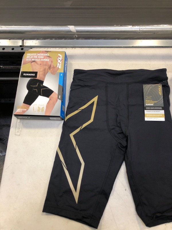 Photo 2 of  Men's MCS Run Compression Shorts Medium Black/Gold