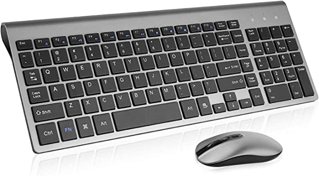 Photo 1 of Wireless Keyboard Mouse Combo, cimetech Compact Full Size Wireless Keyboard and Mouse Set 2.4G Ultra-Thin Sleek Design for Windows, Computer, Desktop, PC, Notebook - (Grey)