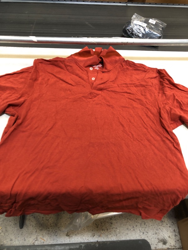 Photo 2 of Amazon Essentials Men's Regular-Fit Cotton Pique Polo Shirt (Available in Big & Tall) Large Rust