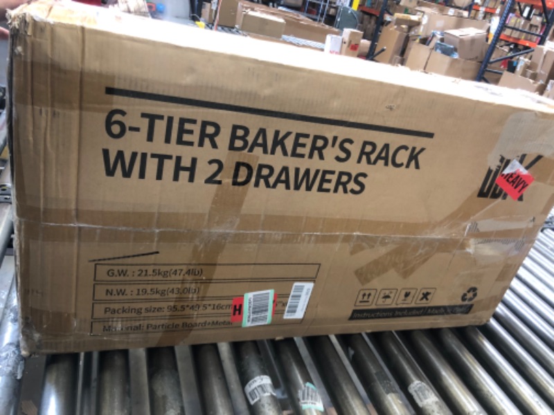 Photo 1 of 6-TIER BAKER'S RACK W/ 2 DRAWERS 