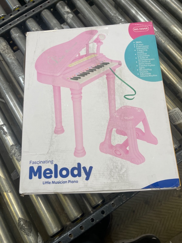 Photo 1 of Little Princess Educational 37 Keys Keyboard Kids Toy Piano with Bench and Microphone can Connect MP3 Mobile Phone for Toddlers by Baoli
