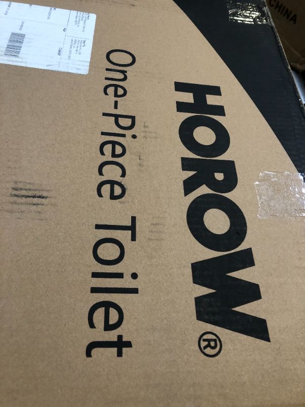 Photo 1 of HOROW HWMT-8733 Small Compact One Piece Toilet For Bathroom, Powerful & Quiet Dual Flush Modern Toilet, 12'' Rough-In Toilet & Soft Closing Seat Include, 25"D x 13.4"W x 28.4"H, White 12" Rough in