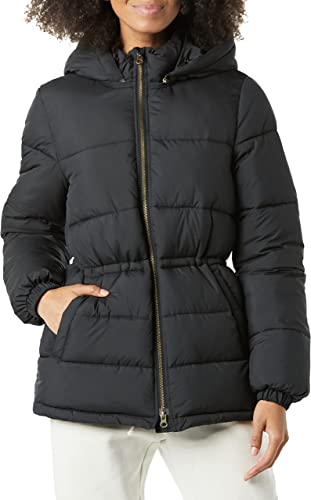 Photo 1 of Amazon Essentials Women's Heavyweight Puffer Jacket with Drawstring Waist Large Black