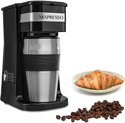 Photo 1 of Mixpresso 2-In-1 Single Cup Coffee Maker & 14oz Travel Mug Combo | Portable & Lightweight Personal Drip Coffee Brewer & Tumbler Advanced Auto Shut Off Function & Reusable Eco-Friendly Filter