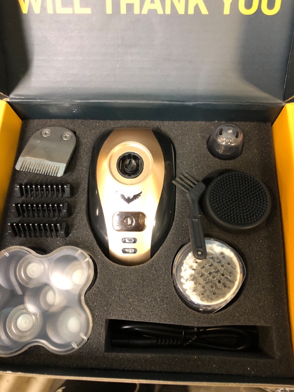 Photo 1 of FREEDOM GROOMING Electric Head Hair Shaver, FlexSeries, Replaceable Rotary Blade Heads, Waterproof Wet/Dry Clippers, Rechargeable Cordless USB, Ultimate Skull & Head Razor Shaver