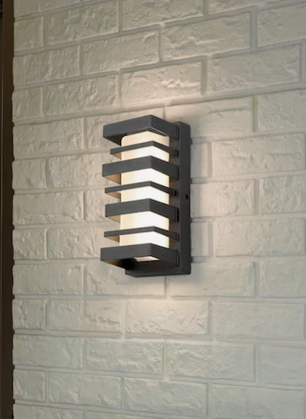 Photo 1 of Origin 21 Glen Hallow 11-in Pewter Integrated Outdoor Wall Light ENERGY STAR