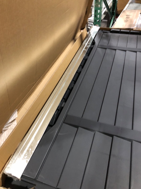 Photo 3 of DWVO 120 Gallon Large Deck Box Waterproof Outdoor Storage Box Black