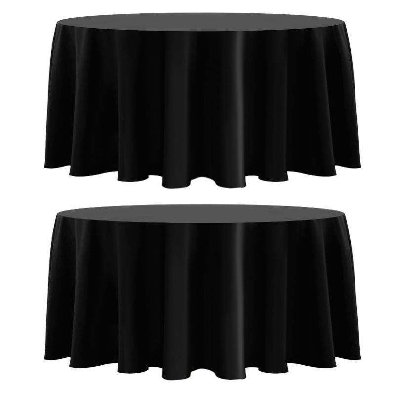 Photo 1 of Aocoz 2 Pack Black Round Tablecloth