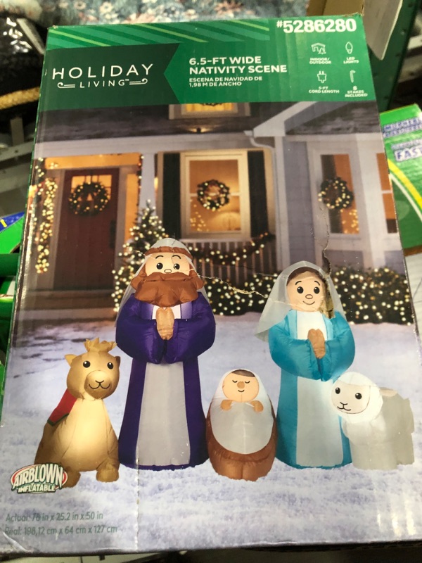 Photo 3 of Holiday Living 4.2-ft Lighted Nativity Christmas Inflatable