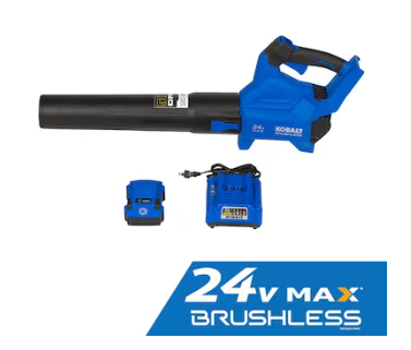 Photo 1 of Kobalt 24-volt 500-CFM 120-MPH Battery Handheld Leaf Blower 4 Ah