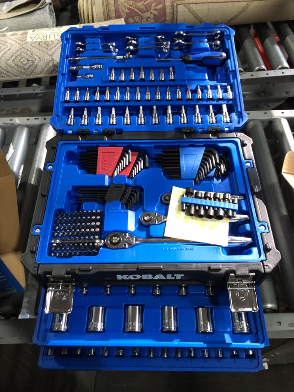 Photo 2 of **SEE NOTES** Kobalt 277-Piece Standard (SAE) and Metric Polished Chrome Mechanics Tool Set with Hard Case