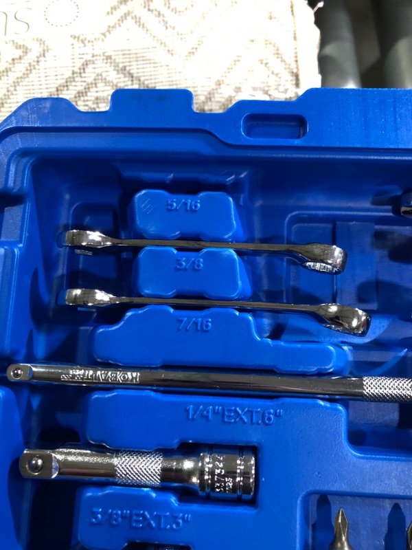 Photo 3 of **SEE NOTES** Kobalt 277-Piece Standard (SAE) and Metric Polished Chrome Mechanics Tool Set with Hard Case